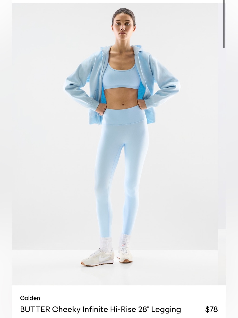 Aritzia BUTTER Cheeky Infinite Hi-Rise 28" Legging in VILLA BLUE SIZE 6 LIMITED